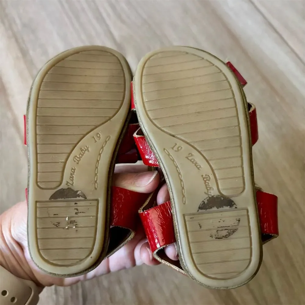 Baby Unisex Red Sandals Size 19 Toddler Shoes